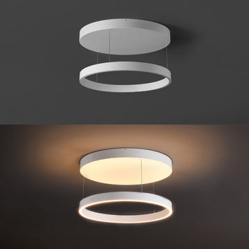 Jense 23.75" Minimalist Modern Metal Adjustable Dimmable Ring LED Pendant - JONATHAN Y